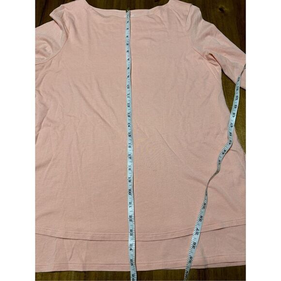 J. Jill Pure Jill Boat-neck Layered Tunic Top Pink Cotton Modal Women's Petite M - Picture 6 of 6